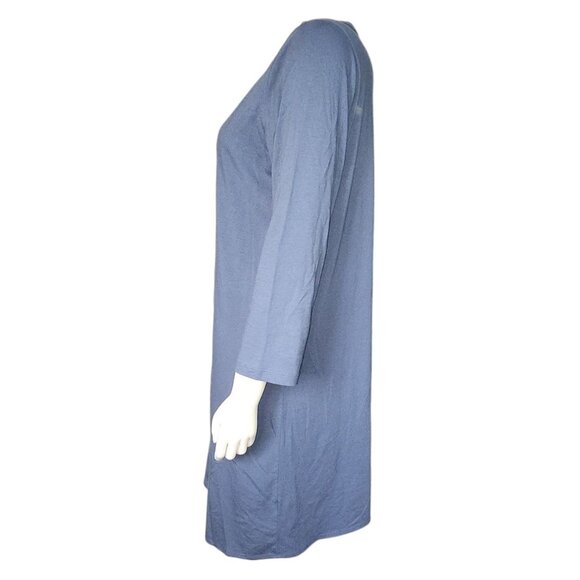 AnyBody Cardigan Womens Size M Medium Solid All Blue Long Cozy Knit Button Front - Picture 2 of 6